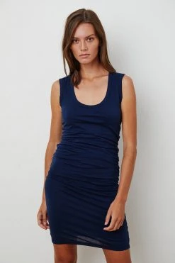 Velvet By Graham & Spencer VARELLA SHIRRED MINI DRESS Womens 22 Velvet By Graham & Spencer VARELLA SHIRRED MINI DRESS Womens