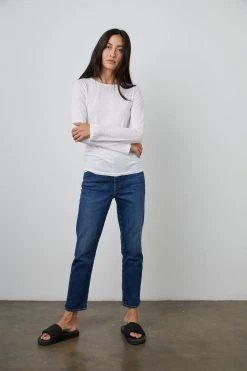 Velvet By Graham & Spencer ZOFINA GAUZY WHISPER FITTED CREW NECK TEE Womens 21 Velvet By Graham & Spencer ZOFINA GAUZY WHISPER FITTED CREW NECK TEE Womens