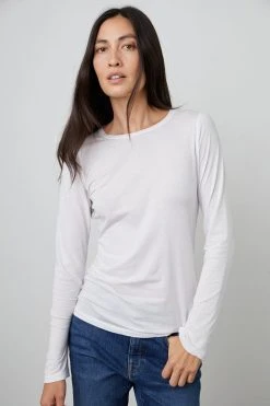 Velvet By Graham & Spencer ZOFINA GAUZY WHISPER FITTED CREW NECK TEE Womens 22 Velvet By Graham & Spencer ZOFINA GAUZY WHISPER FITTED CREW NECK TEE Womens