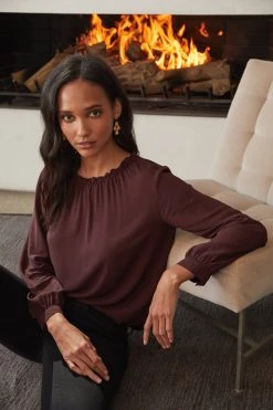 Velvet By Graham & Spencer Womens GINGER CHALLIS NECK TIE TOP 13 Velvet By Graham & Spencer Womens GINGER CHALLIS NECK TIE TOP