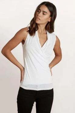 Velvet by Graham & Spencer Sales 44 Velvet By Graham & Spencer ADELISE GAUZY WHISPER FITTED WRAP TANK Womens