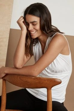 Velvet By Graham & Spencer ADELISE GAUZY WHISPER FITTED WRAP TANK Womens