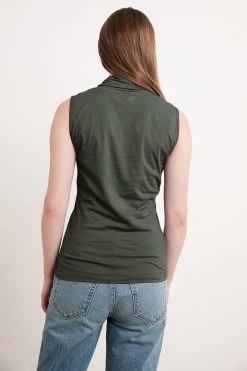 Velvet By Graham & Spencer ADELISE GAUZY WHISPER FITTED WRAP TANK Womens