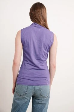 Velvet By Graham & Spencer ADELISE GAUZY WHISPER FITTED WRAP TANK Womens