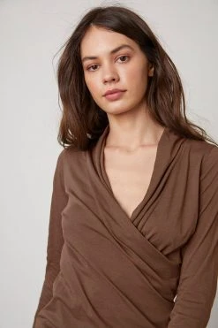 Velvet By Graham & Spencer MERI WRAP FRONT FITTED TOP 16 Velvet By Graham & Spencer MERI WRAP FRONT FITTED TOP