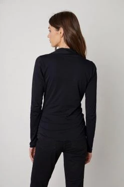 Velvet By Graham & Spencer MERI WRAP FRONT FITTED TOP Womens 55 Velvet By Graham & Spencer MERI WRAP FRONT FITTED TOP Womens