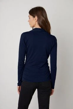 Velvet By Graham & Spencer MERI WRAP FRONT FITTED TOP Womens 60 Velvet By Graham & Spencer MERI WRAP FRONT FITTED TOP Womens