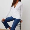 Velvet By Graham & Spencer MERI WRAP FRONT FITTED TOP Womens 2 Velvet By Graham & Spencer MERI WRAP FRONT FITTED TOP Womens