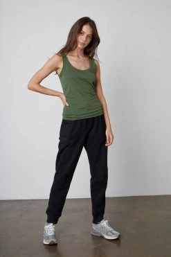 Velvet By Graham & Spencer MOSSY GAUZY WHISPER FITTED TANK
