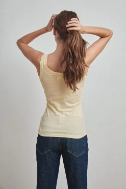 Velvet By Graham & Spencer MOSSY GAUZY WHISPER FITTED TANK Womens