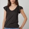 Velvet By Graham & Spencer RASHIDA SCOOP NECK TEE Womens 2 Velvet By Graham & Spencer RASHIDA SCOOP NECK TEE Womens