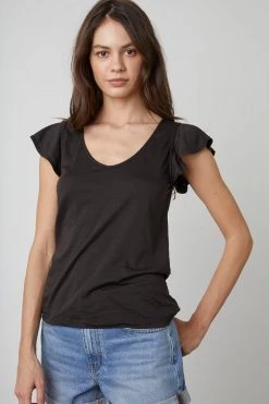 Velvet By Graham & Spencer RASHIDA SCOOP NECK TEE Womens