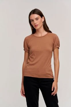 Velvet By Graham & Spencer STACY RAGLAN PUFF SLEEVE TEE