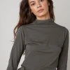 Velvet By Graham & Spencer TALISIA GAUZY WHISPER FITTED MOCK NECK TEE