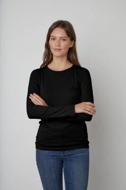 Velvet By Graham & Spencer ZOFINA GAUZY WHISPER FITTED CREW NECK TEE Womens 19 Velvet By Graham & Spencer ZOFINA GAUZY WHISPER FITTED CREW NECK TEE Womens