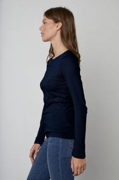 Velvet By Graham & Spencer ZOFINA GAUZY WHISPER FITTED CREW NECK TEE Womens 27 Velvet By Graham & Spencer ZOFINA GAUZY WHISPER FITTED CREW NECK TEE Womens