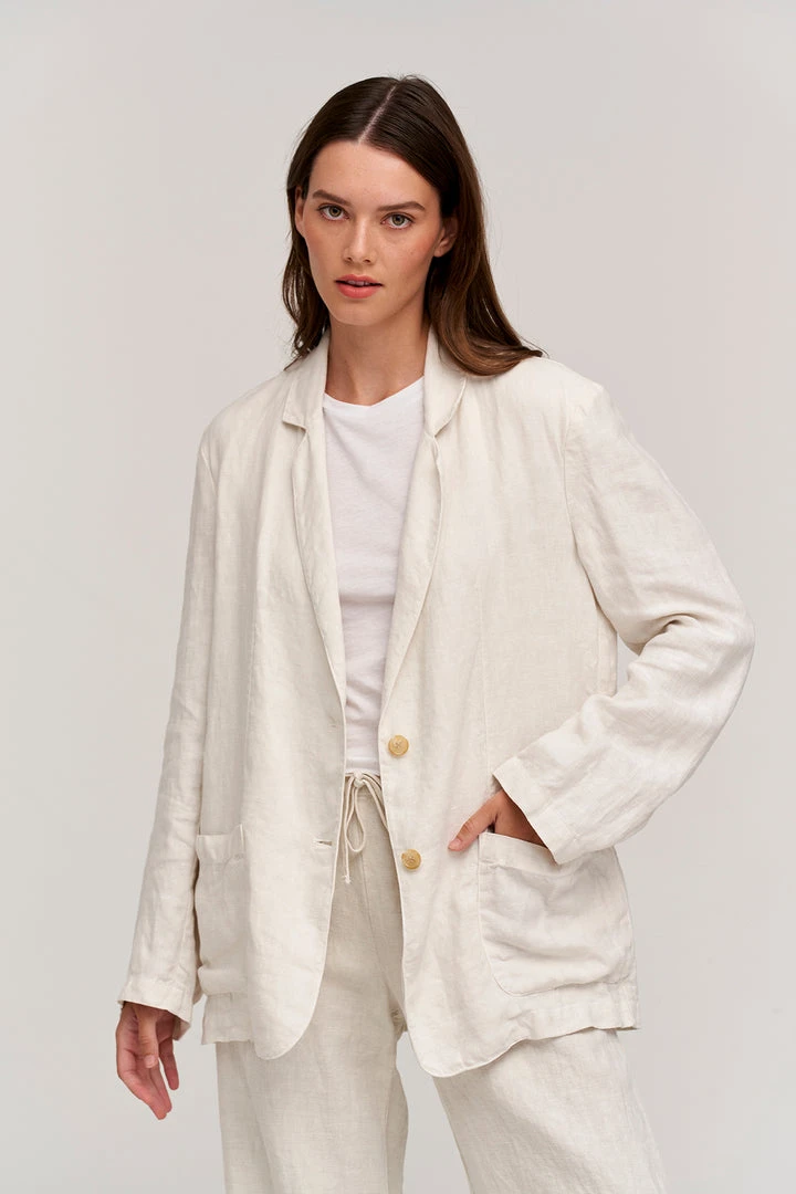Velvet By Graham & Spencer Womens CASSIE HEAVY LINEN BLAZER 4 Velvet By Graham & Spencer Womens CASSIE HEAVY LINEN BLAZER