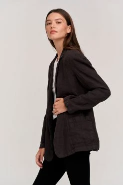 Velvet By Graham & Spencer Womens CASSIE HEAVY LINEN BLAZER 17 Velvet By Graham & Spencer Womens CASSIE HEAVY LINEN BLAZER