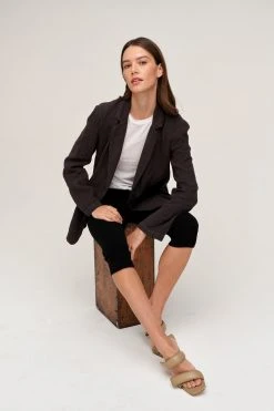 Velvet By Graham & Spencer Womens CASSIE HEAVY LINEN BLAZER 19 Velvet By Graham & Spencer Womens CASSIE HEAVY LINEN BLAZER