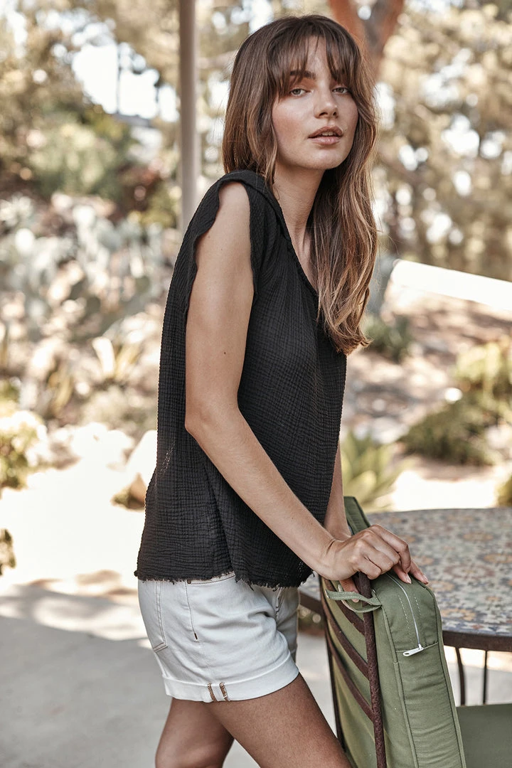 Velvet By Graham & Spencer Womens ANELLA COTTON GAUZE BLOUSE 8 Velvet By Graham & Spencer Womens ANELLA COTTON GAUZE BLOUSE