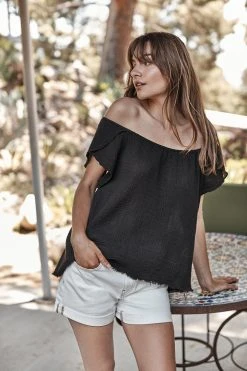 Velvet By Graham & Spencer Womens ANELLA COTTON GAUZE BLOUSE 14 Velvet By Graham & Spencer Womens ANELLA COTTON GAUZE BLOUSE