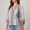 Velvet By Graham & Spencer Womens LOUISE JACQUARD BOHO TOP 1 Velvet By Graham & Spencer Womens LOUISE JACQUARD BOHO TOP