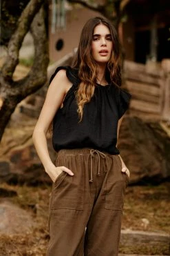 Velvet By Graham & Spencer KAIA COTTON GAUZE BLOUSE Womens