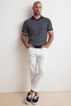 Velvet By Graham & Spencer LEON STRIPED POLO Mens