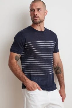 Velvet By Graham & Spencer Mens VANCE STRIPE KNIT SHIRT