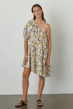 Velvet By Graham & Spencer ADALYN ONE SHOULDER PRINTED DRESS Womens 11 Velvet By Graham & Spencer ADALYN ONE SHOULDER PRINTED DRESS Womens