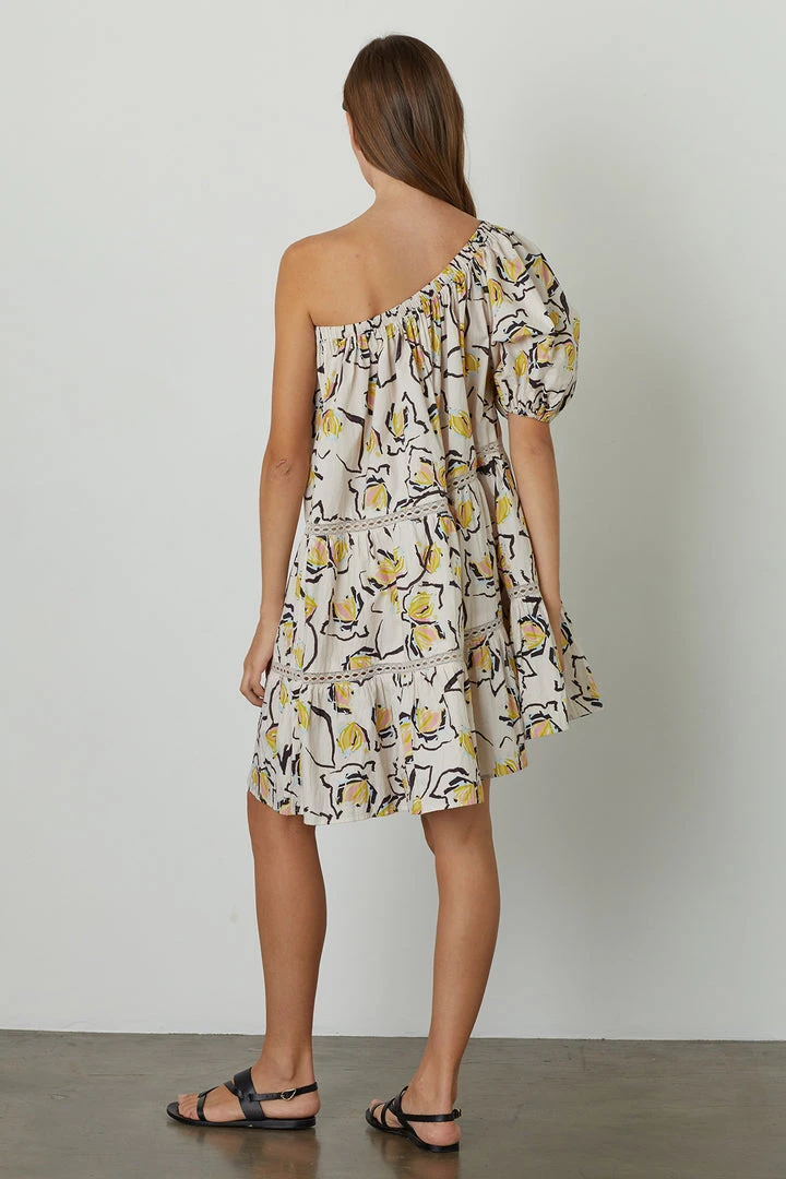 Velvet By Graham & Spencer ADALYN ONE SHOULDER PRINTED DRESS Womens 7 Velvet By Graham & Spencer ADALYN ONE SHOULDER PRINTED DRESS Womens