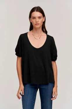 Velvet By Graham & Spencer BELLA LINEN BLEND TEE Womens
