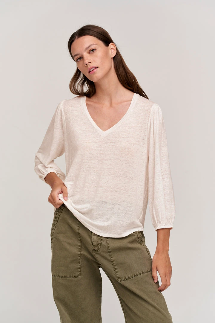 Velvet By Graham & Spencer Womens GINA V-NECK TEE 10 Velvet By Graham & Spencer Womens GINA V-NECK TEE