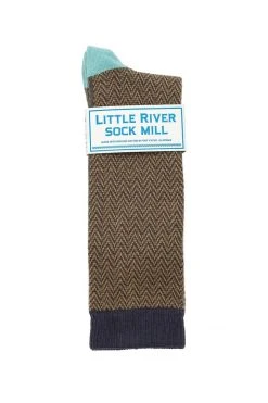 Accessories TEXTURED HERRINGBONE CREW SOCK BY LITTLE RIVER SOCK MILL