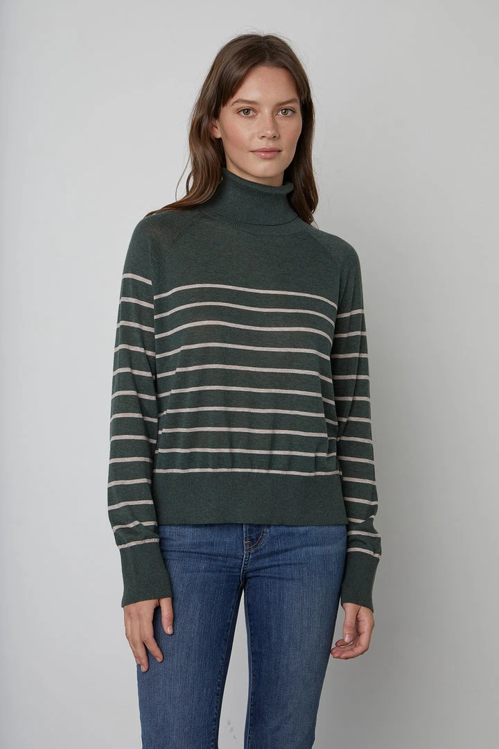 Velvet By Graham & Spencer ZOE STRIPED TURTLENECK SWEATER 3 Velvet By Graham & Spencer ZOE STRIPED TURTLENECK SWEATER