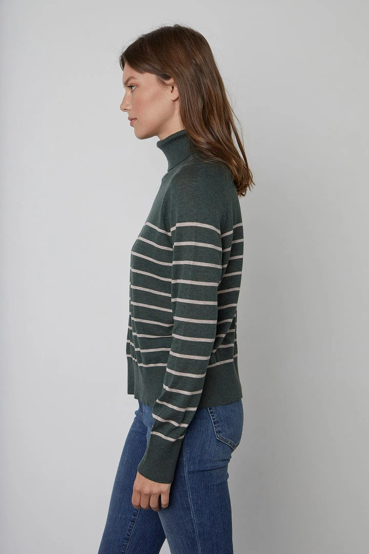 Velvet By Graham & Spencer ZOE STRIPED TURTLENECK SWEATER 4 Velvet By Graham & Spencer ZOE STRIPED TURTLENECK SWEATER