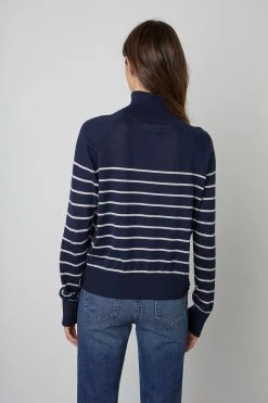 Velvet By Graham & Spencer ZOE STRIPED TURTLENECK SWEATER 16 Velvet By Graham & Spencer ZOE STRIPED TURTLENECK SWEATER
