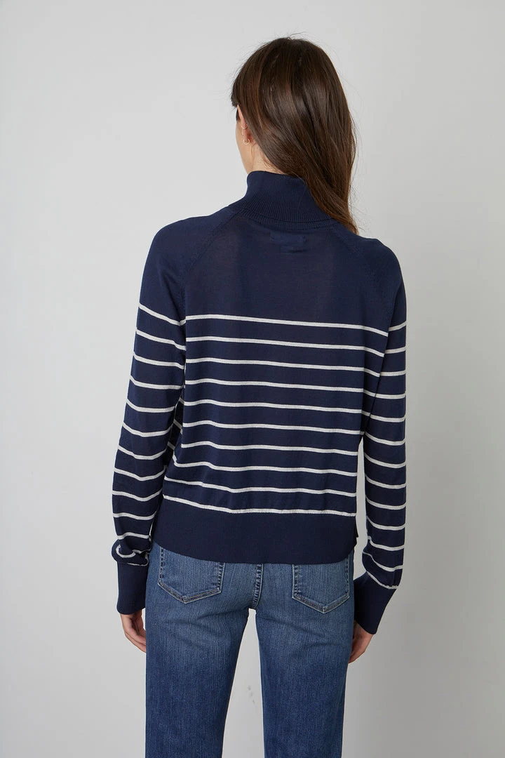Velvet By Graham & Spencer ZOE STRIPED TURTLENECK SWEATER 9 Velvet By Graham & Spencer ZOE STRIPED TURTLENECK SWEATER