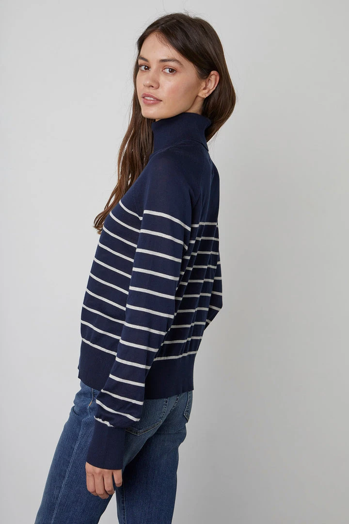 Velvet By Graham & Spencer ZOE STRIPED TURTLENECK SWEATER 8 Velvet By Graham & Spencer ZOE STRIPED TURTLENECK SWEATER