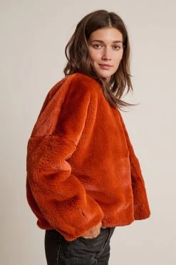 Velvet By Graham & Spencer Womens ANNE LUX FAUX FUR JACKET 12 Velvet By Graham & Spencer Womens ANNE LUX FAUX FUR JACKET