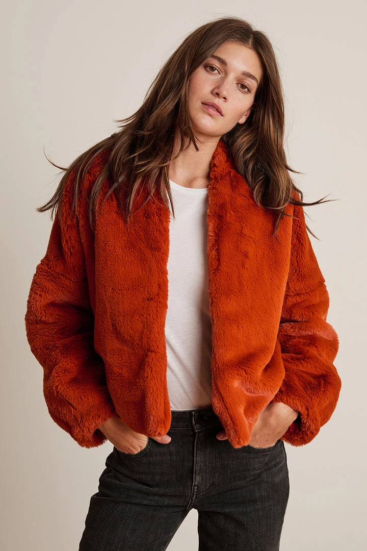 Velvet By Graham & Spencer Womens ANNE LUX FAUX FUR JACKET 4 Velvet By Graham & Spencer Womens ANNE LUX FAUX FUR JACKET