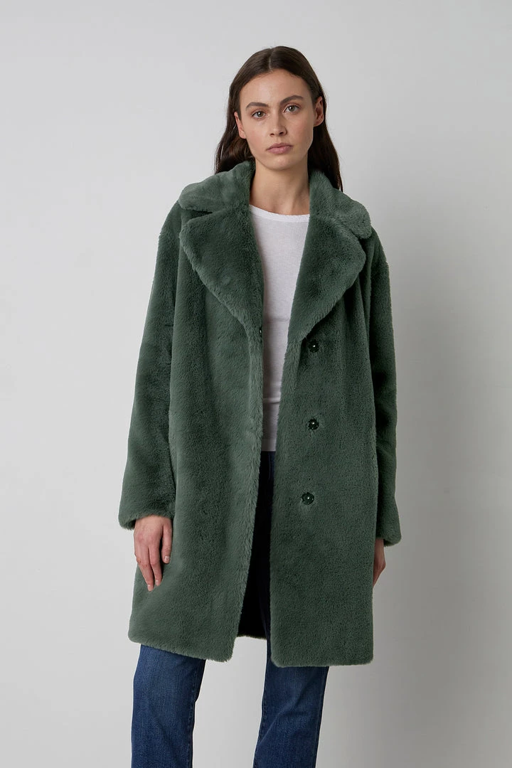 Velvet By Graham & Spencer Womens EVALYN LUX FAUX FUR COAT 9 Velvet By Graham & Spencer Womens EVALYN LUX FAUX FUR COAT