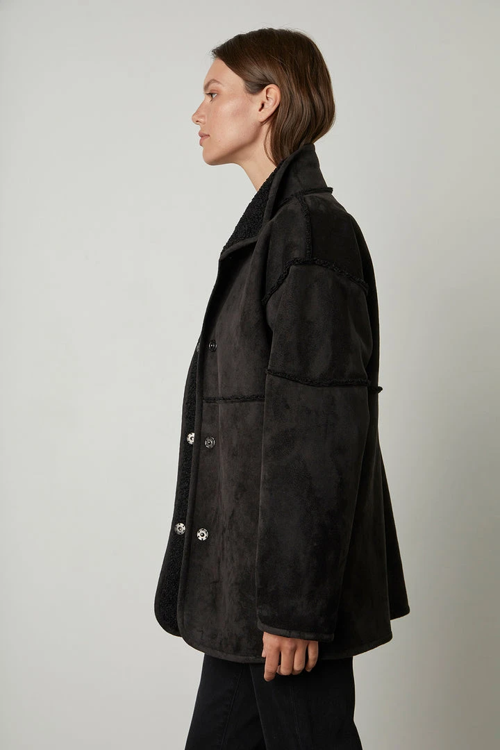 Velvet By Graham & Spencer Womens ALBANY REVERSIBLE LUX SHERPA COAT 35 Velvet By Graham & Spencer Womens ALBANY REVERSIBLE LUX SHERPA COAT