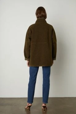 Velvet By Graham & Spencer Womens ALBANY REVERSIBLE LUX SHERPA COAT 56 Velvet By Graham & Spencer Womens ALBANY REVERSIBLE LUX SHERPA COAT