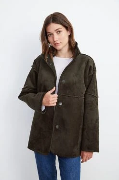 Velvet By Graham & Spencer ALBANY REVERSIBLE LUX SHERPA COAT