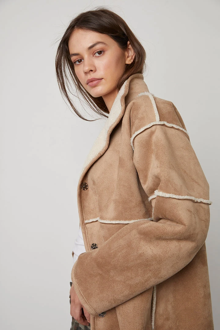 Velvet By Graham & Spencer Womens ALBANY REVERSIBLE LUX SHERPA COAT 27 Velvet By Graham & Spencer Womens ALBANY REVERSIBLE LUX SHERPA COAT