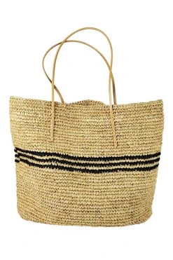 Velvet By Graham & Spencer LUXE STRIPE STRAW TOTE Womens
