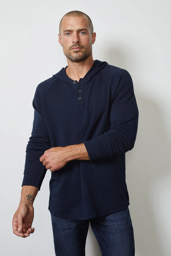 Velvet By Graham & Spencer CAMERON HENLEY HOODIE Mens 3 Velvet By Graham & Spencer CAMERON HENLEY HOODIE Mens