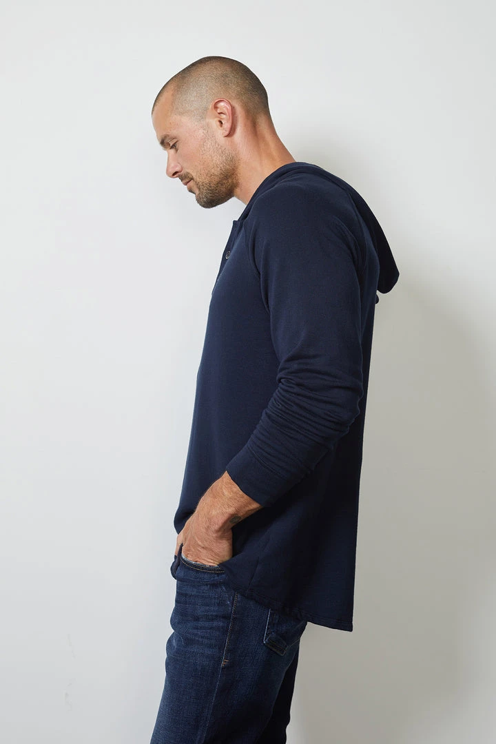 Velvet By Graham & Spencer CAMERON HENLEY HOODIE Mens 5 Velvet By Graham & Spencer CAMERON HENLEY HOODIE Mens