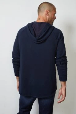 Velvet By Graham & Spencer CAMERON HENLEY HOODIE Mens 10 Velvet By Graham & Spencer CAMERON HENLEY HOODIE Mens